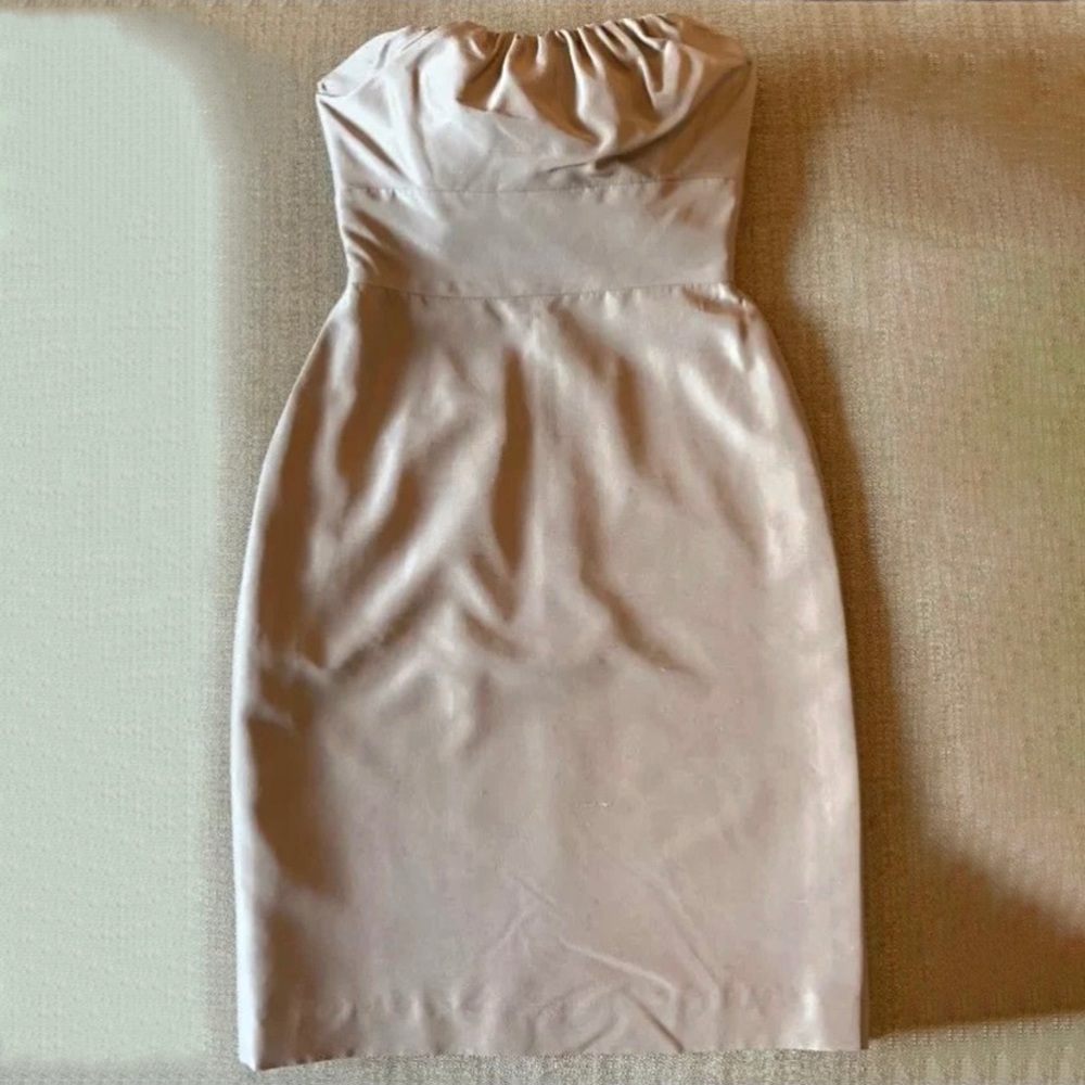 Lynn Lugo Champagne-Colored Strapless Dress